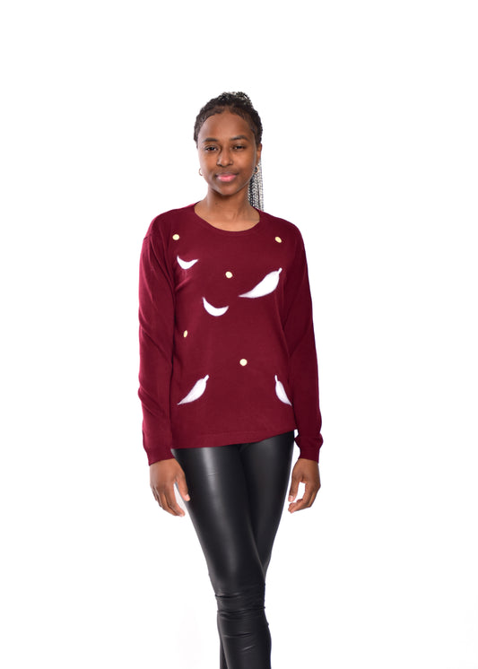 JERSEY PLUMAS- GRANATE