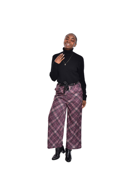 PANTALÓN CUADROS-LILA