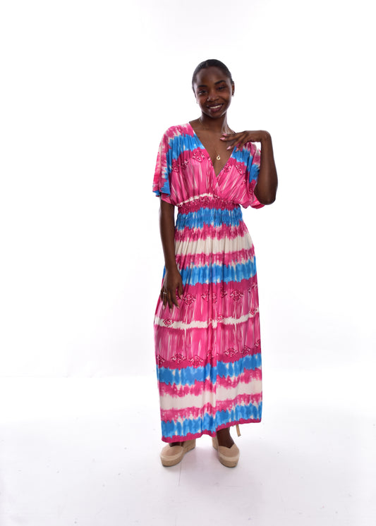 VESTIDO TYE DYE-ROSA