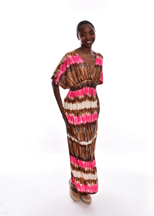 VESTIDO TYE DYE-MARRÓN