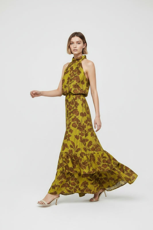 CONJUNTO FLORAL-PISTACHO