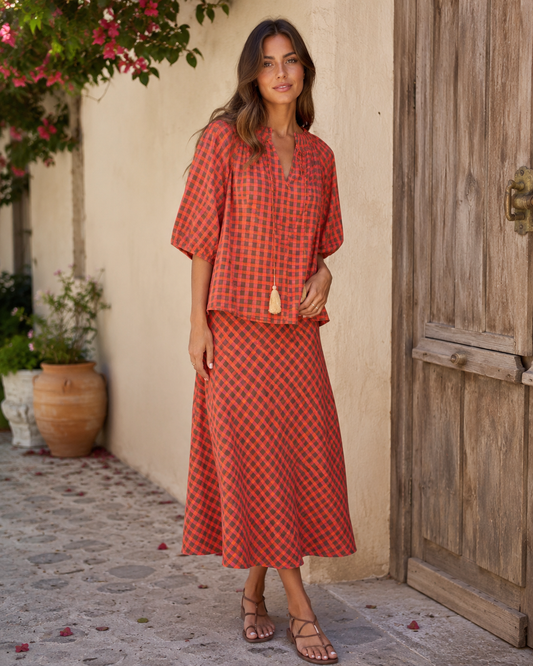 BLUSA VICHY-ROSA