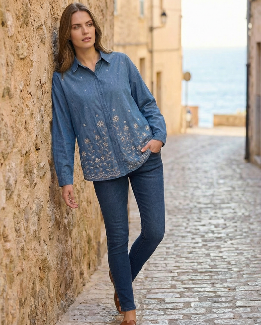 CAMISA VAQUERA BORDADOS