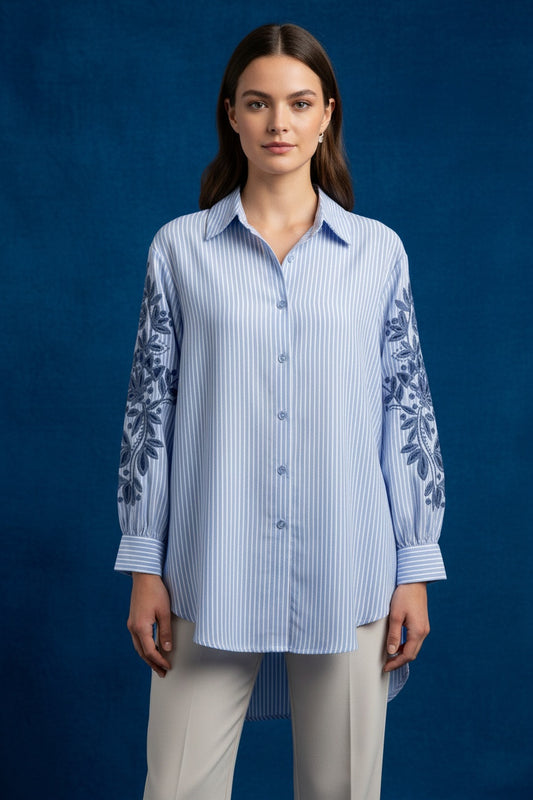 CAMISA RAYAS-BORDADO