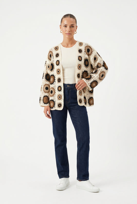 CHAQUETA CROCHET-NEGRA