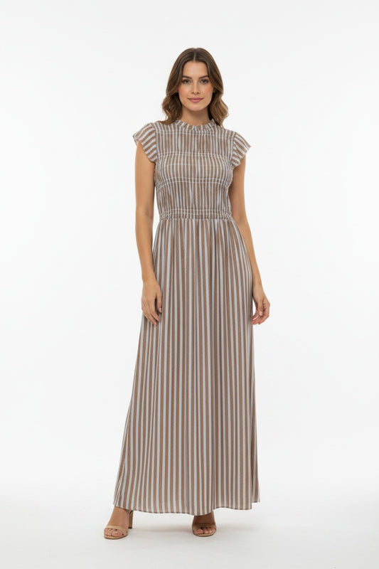 VESTIDO RAYAS NIDO DE ABEJA- AZUL