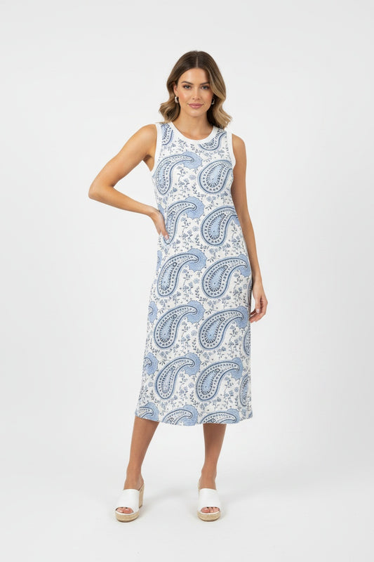 VESTIDO PAISLEY-AZUL