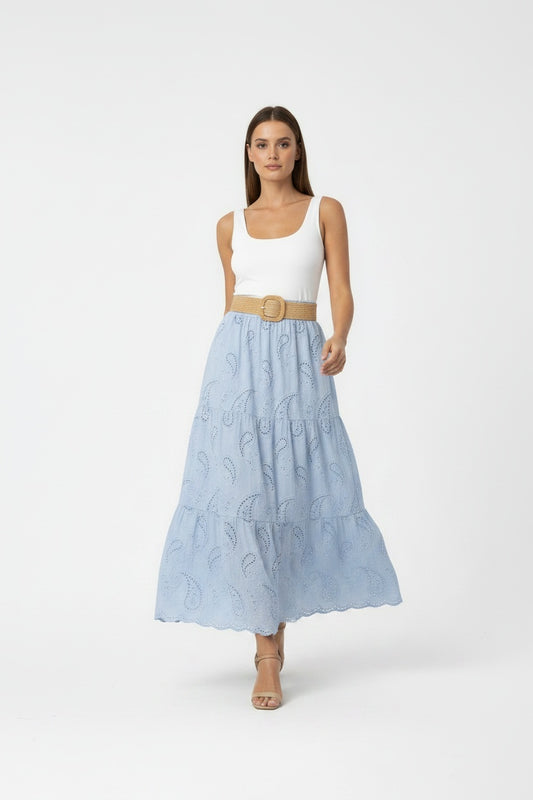 FALDA TROQUELADA-AZUL