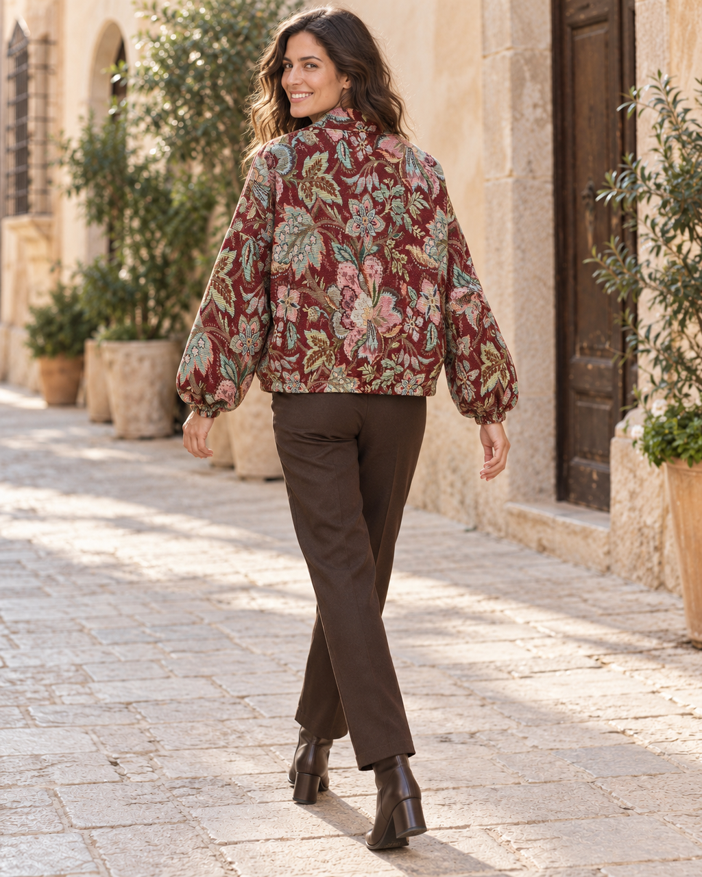 CHAQUETA TAPIZ-GRANATE
