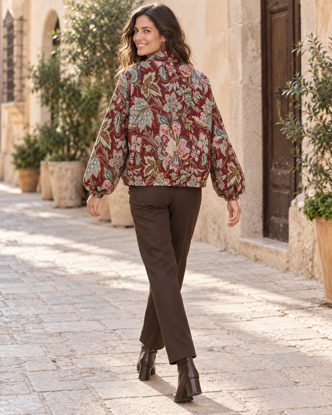 CHAQUETA TAPIZ-GRANATE