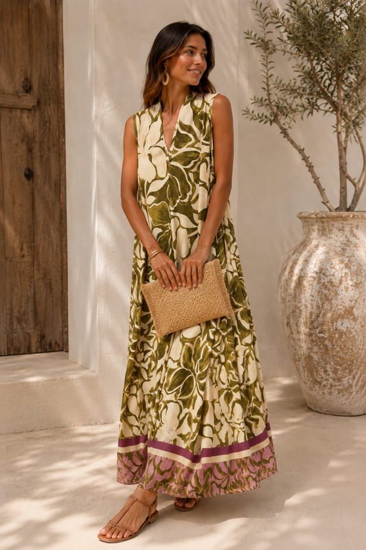 VESTIDO FLOR-VERDE