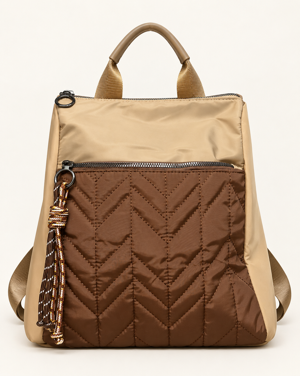 MOCHILA ACOLCHADA COMB- BEIGE
