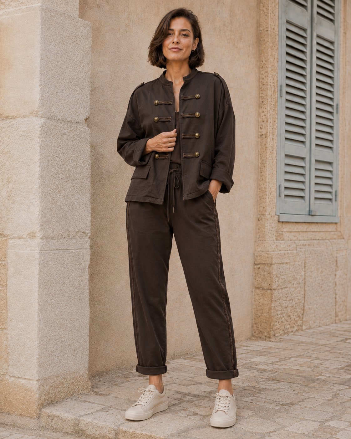 BLAZER ALGODÓN-MARRÓN