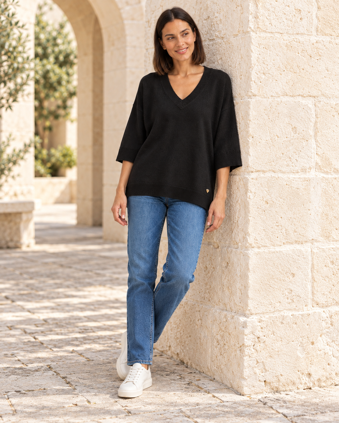 JERSEY BASIC PICO-NEGRO