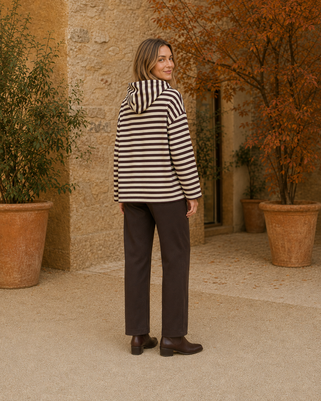 SUDADERA ALGODÓN MARINERA-MARRÓN