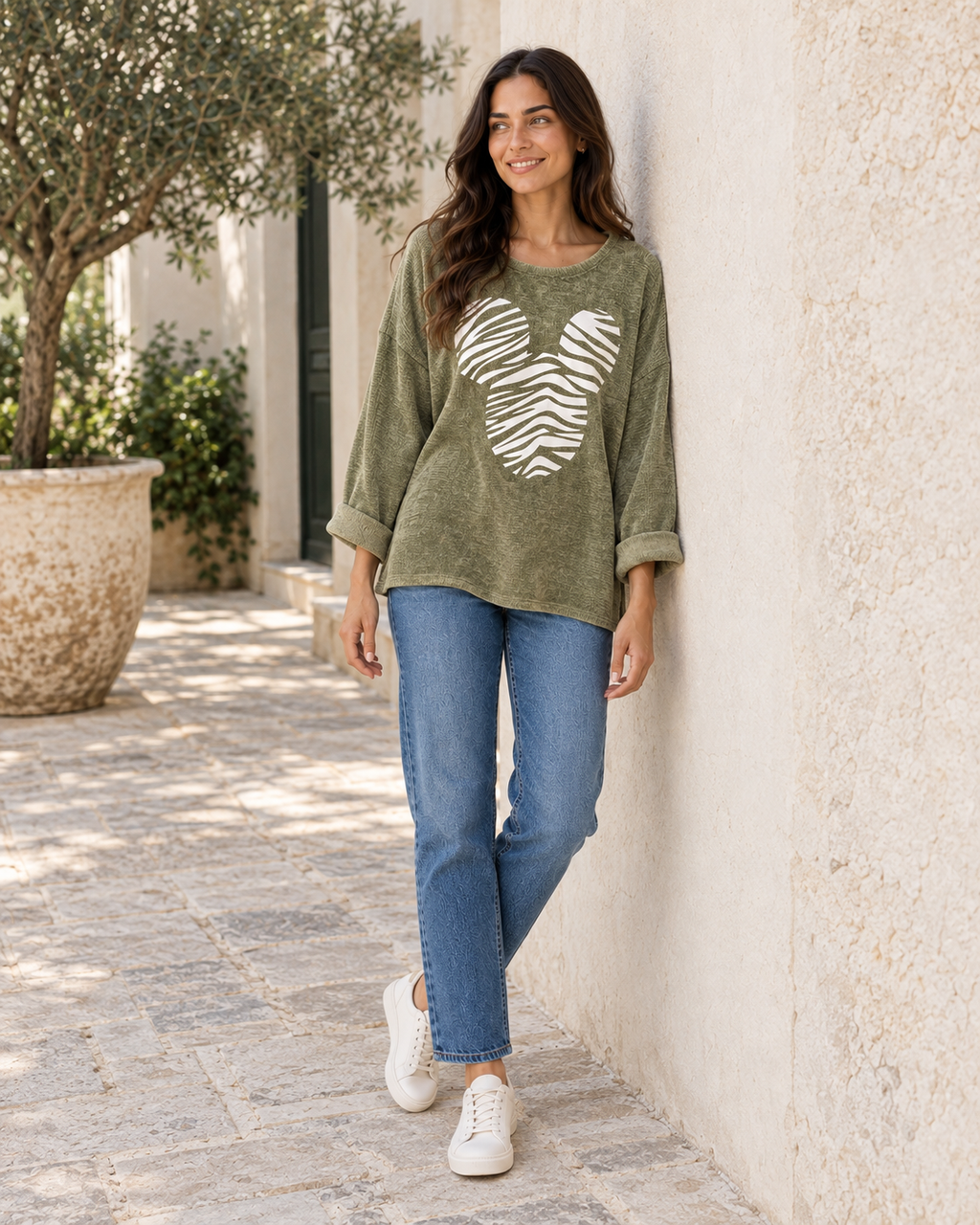 SUDADERA MICROPANA MICKEY-KHAKI