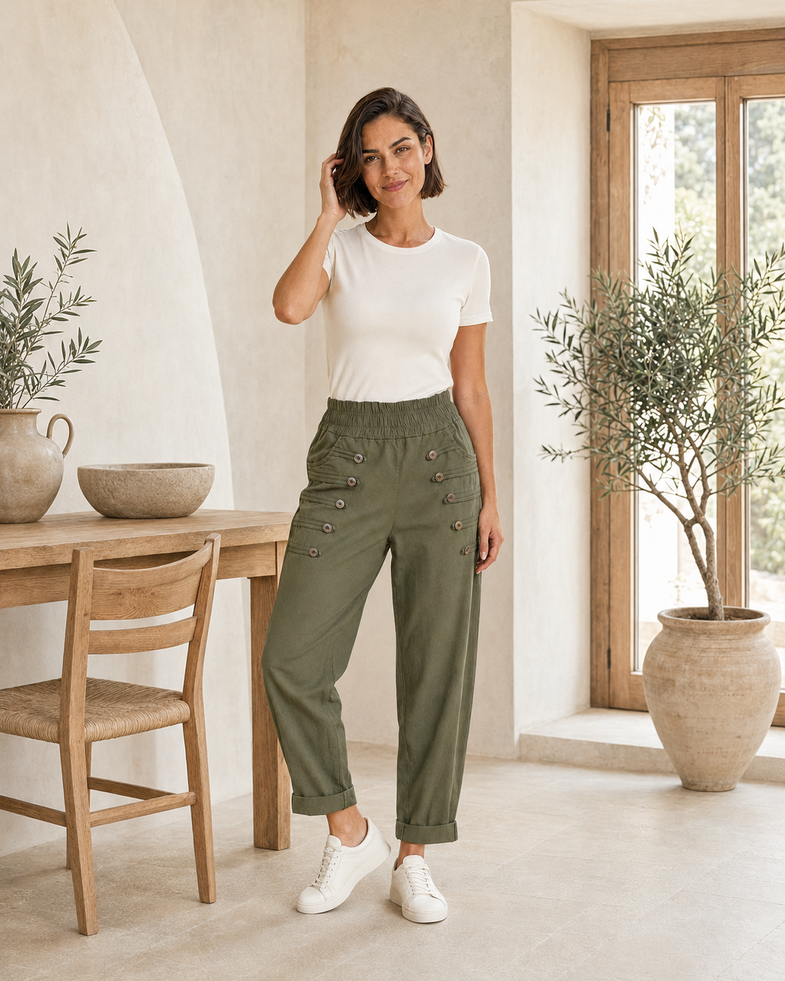 PANTALÓN BOTONES A-KHAKI