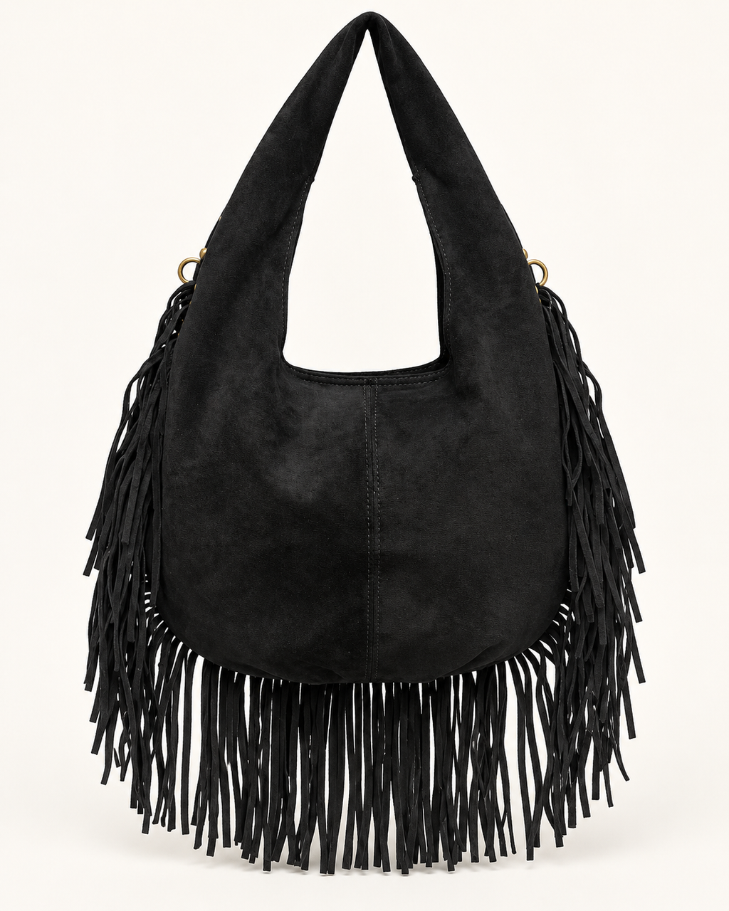 BOLSO SERRAJE-FLECOS Y TACHUELAS/NEGRO