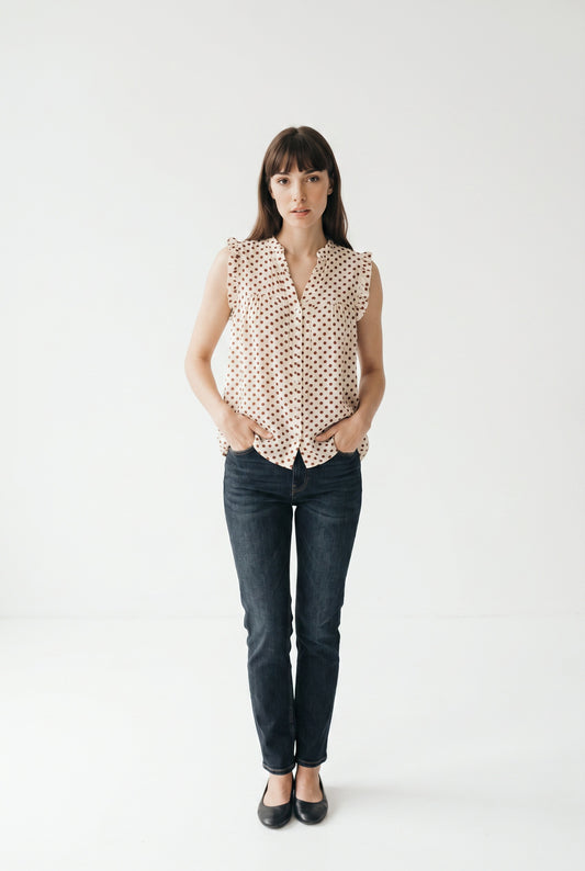 BLUSA TOPITOS- MARRÓN