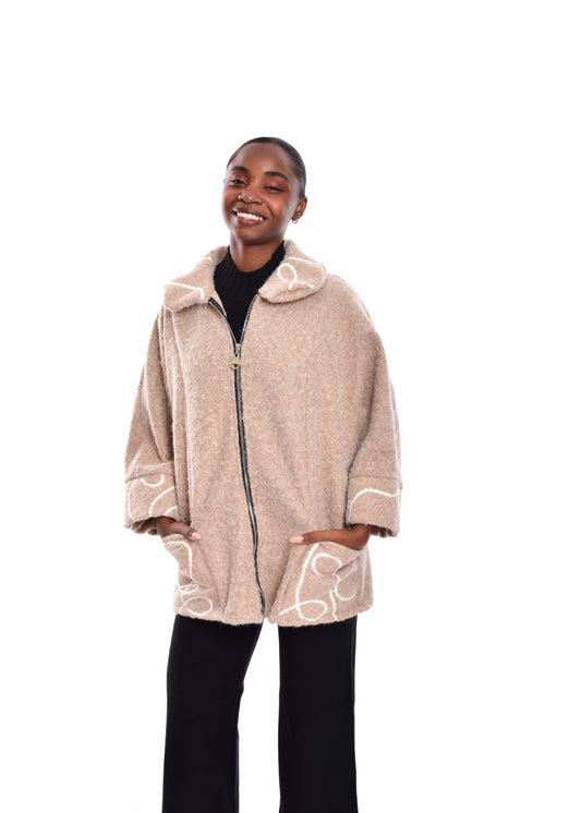 ABRIGO RIZO ONDA-BEIGE