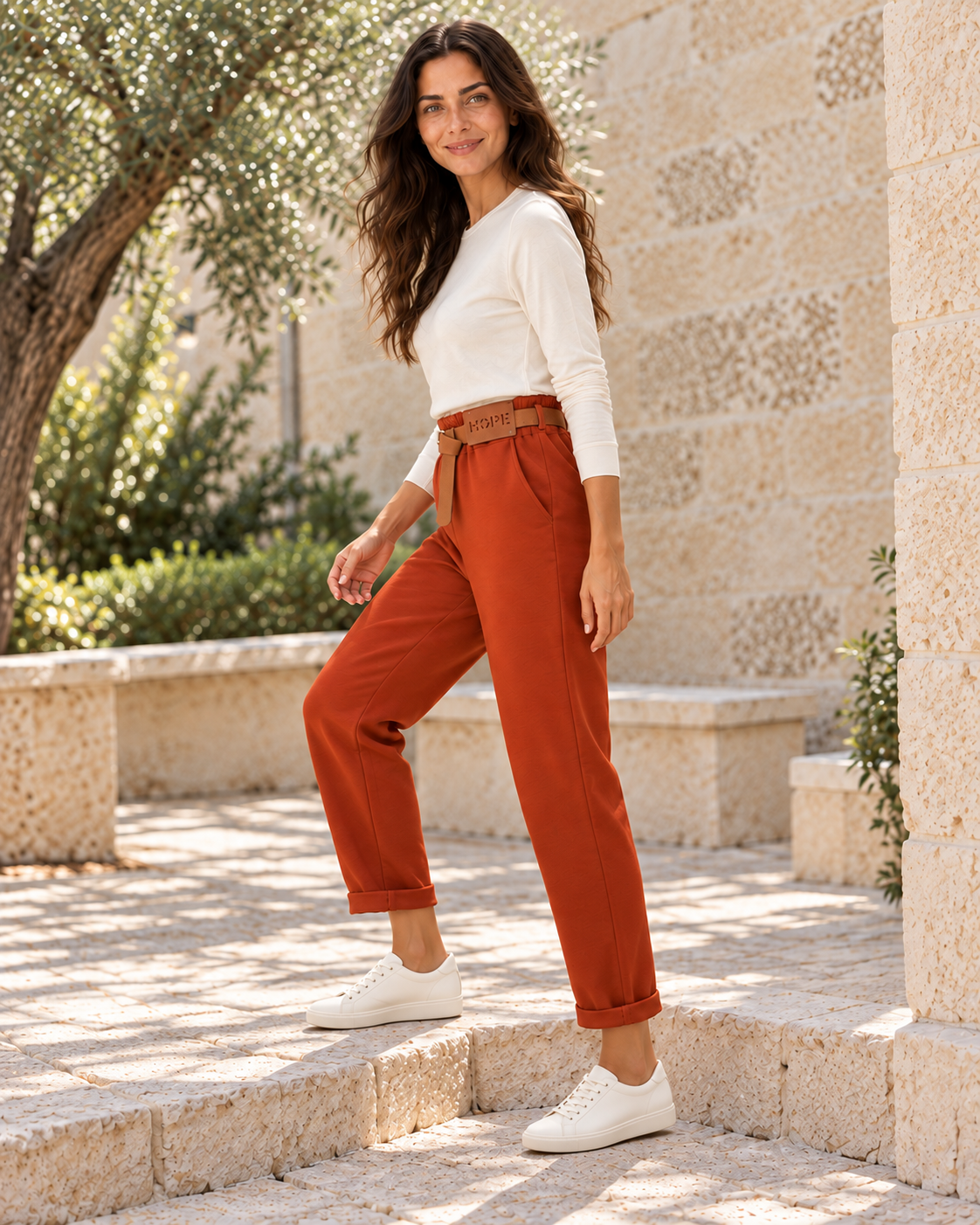 PANTALÓN ALGODÓN- TEJA