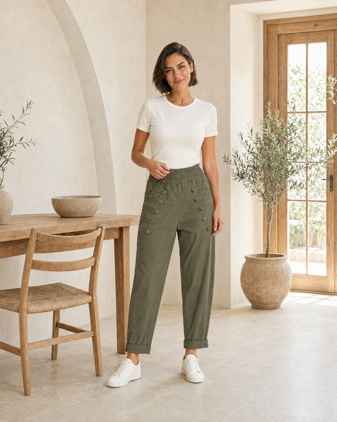 PANTALÓN BOTONES A-KHAKI