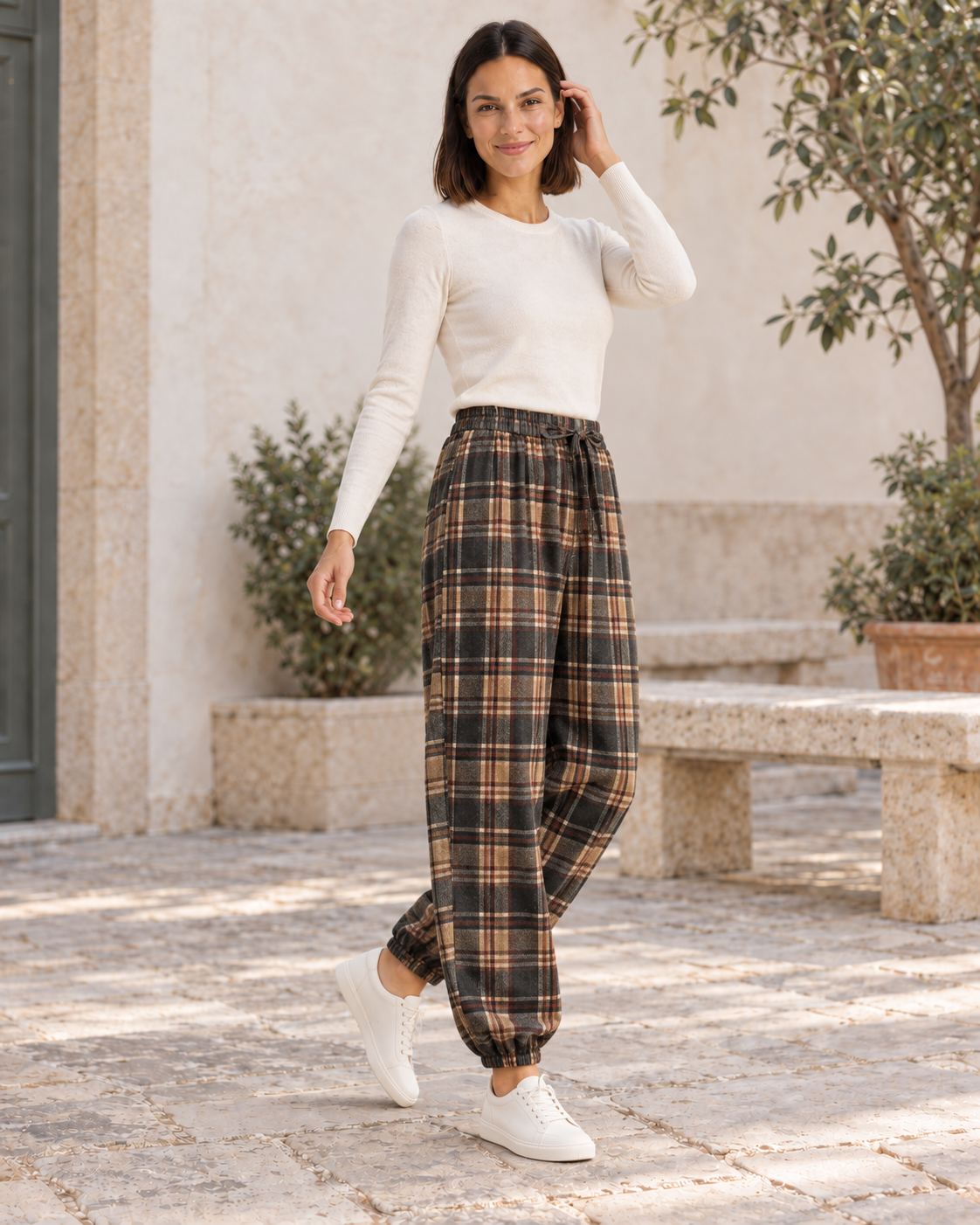 PANTALÓN CUADROS PUÑO-GRIS