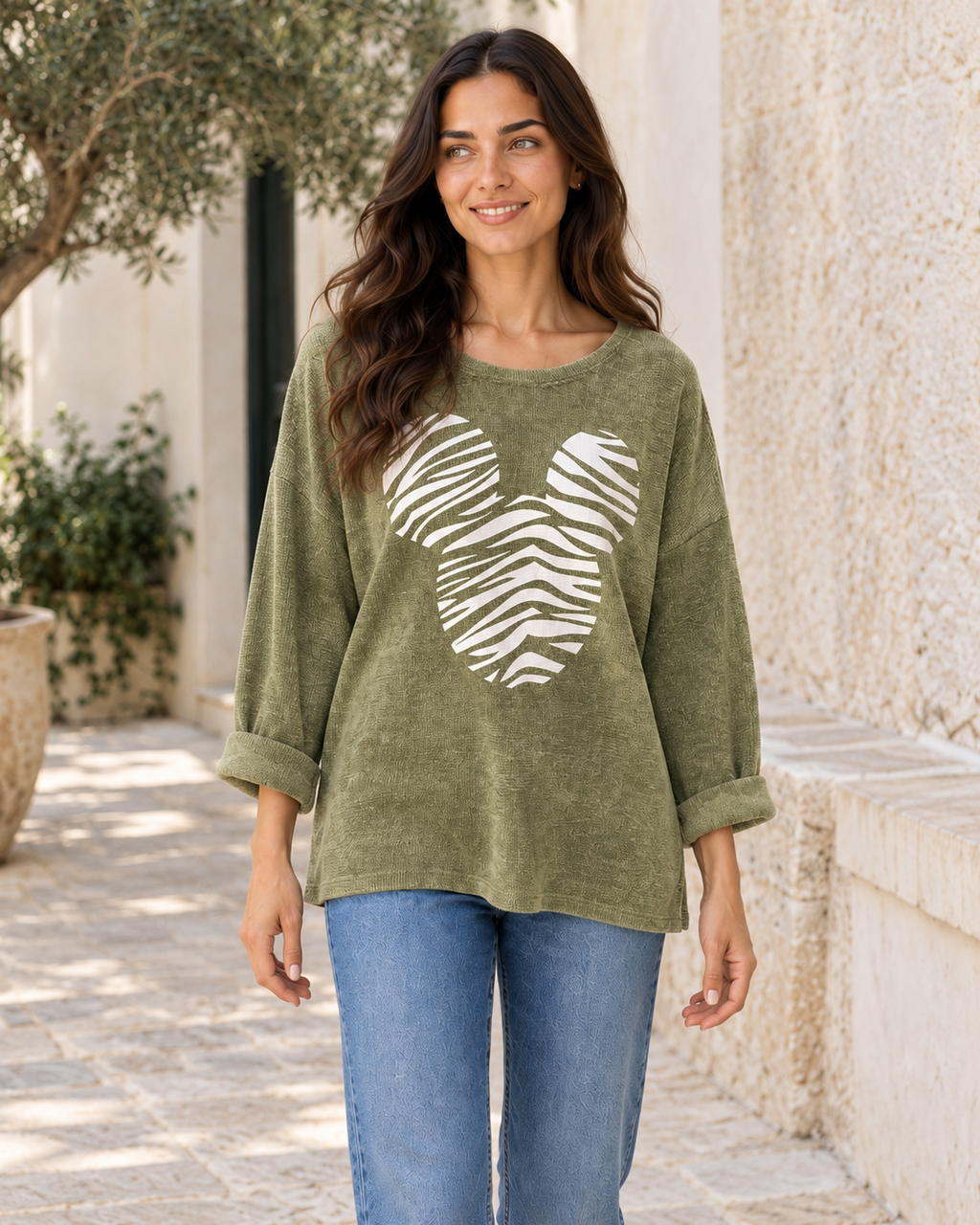 SUDADERA MICROPANA MICKEY-KHAKI