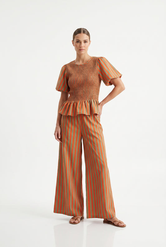 CONJUNTO RAYAS NIDO DE ABEJA-VERDE