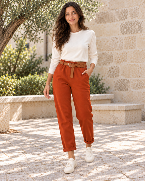 PANTALÓN ALGODÓN- TEJA