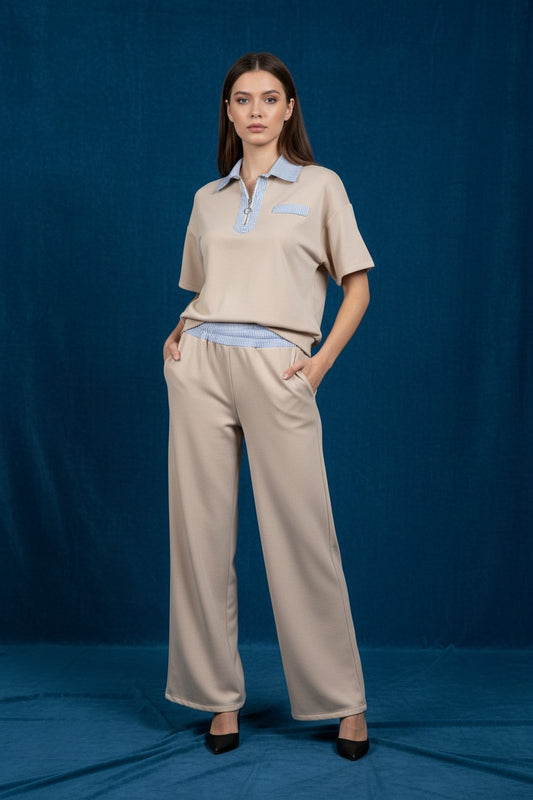 CHÁNDAL MANGA CORTA-BEIGE