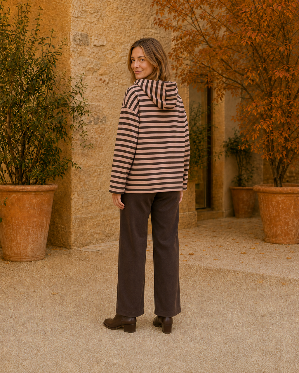 SUDADERA ALGODÓN MARINERA-ROSA