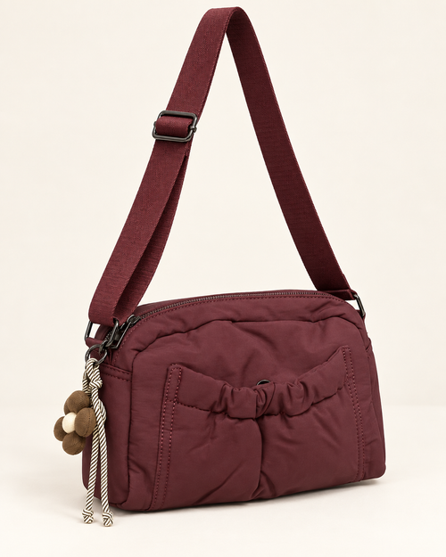 BOLSO BANDOLERA FLOWER- GRANATE
