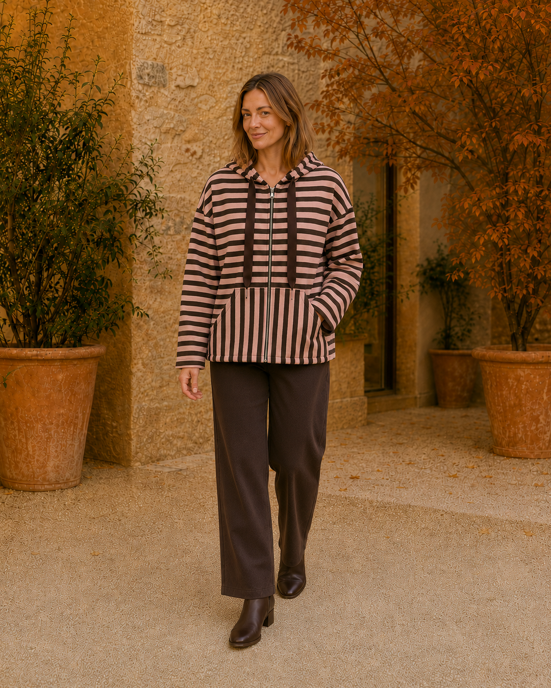 SUDADERA ALGODÓN MARINERA-ROSA