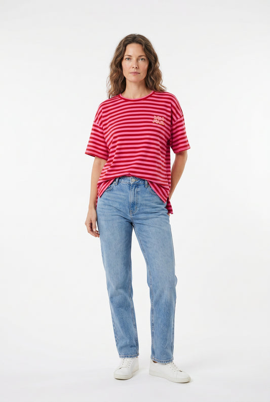 CAMISETA BONJOUR-ROJA