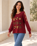 JERSEY LOVE FLOWERS-GRANATE