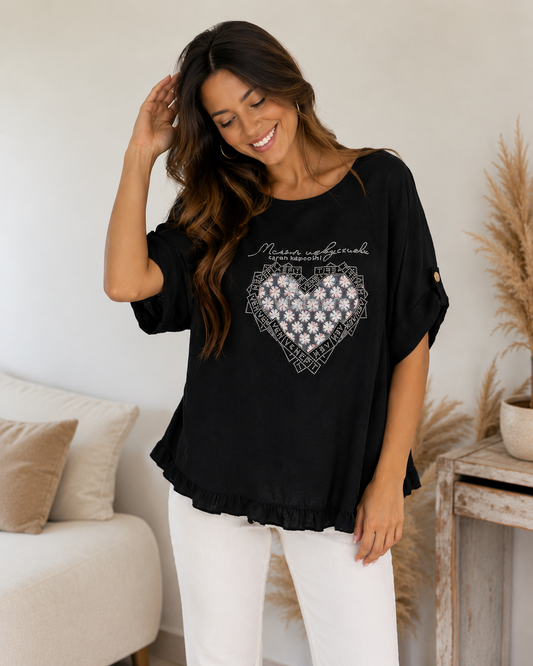 CAMISETA FR LOVE-NEGRA