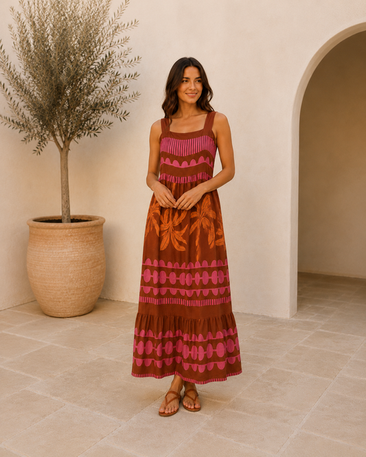 VESTIDO  PALMS-TEJA