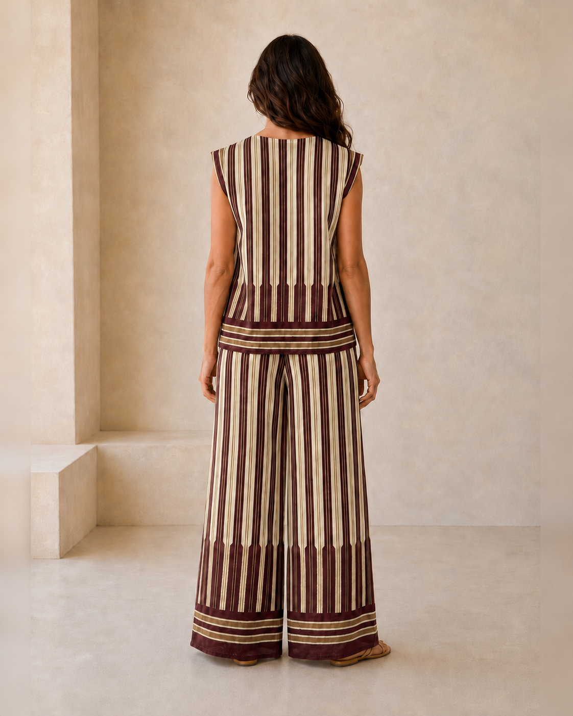 CONJUNTO RAYAS-GRANATE