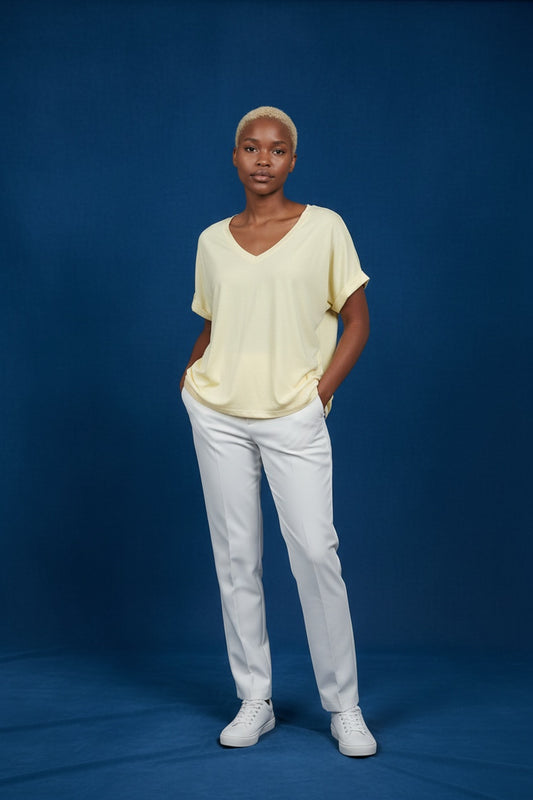 CAMISETA  100% ALGODÓN SMILE-AMARILLA