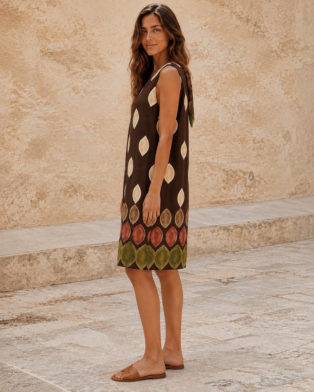 VESTIDO  TOPOS- MARRÓN