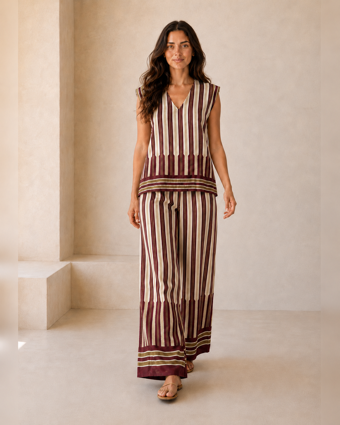 CONJUNTO RAYAS-GRANATE
