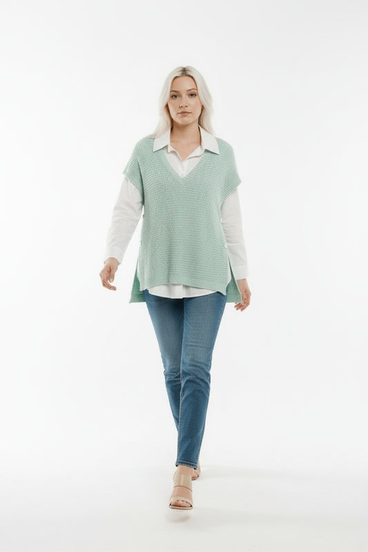 BLUSA + CHALECO TURQUESA