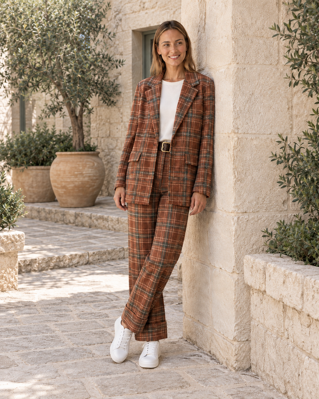 BLAZER CUADROS-TEJA