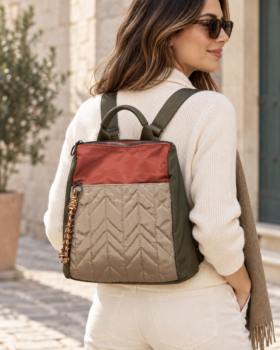 MOCHILA ACOLCHADA COMB- VERDE