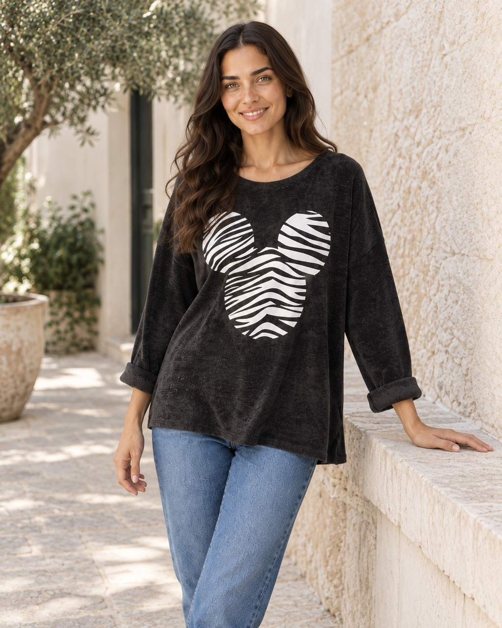 SUDADERA MICROPANA MICKEY-NEGRO