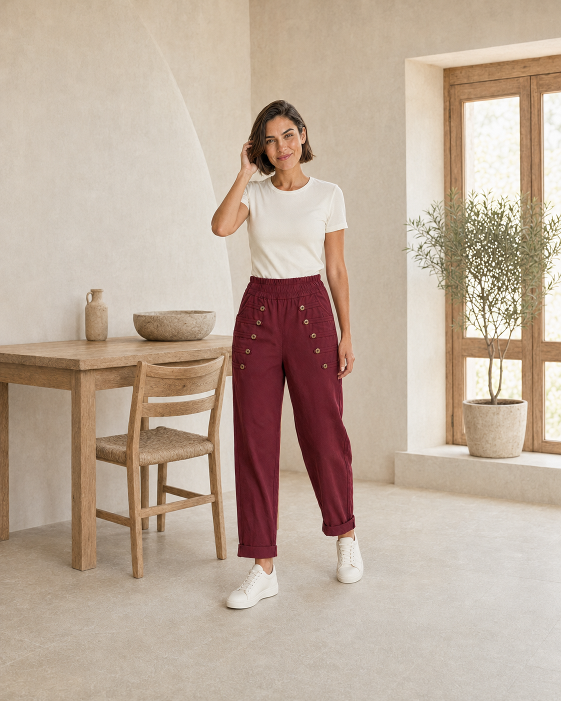 PANTALÓN BOTONES A-VINO