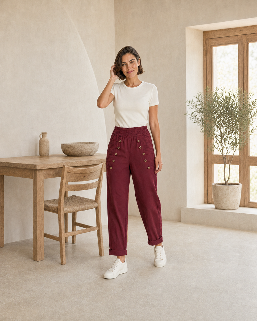 PANTALÓN BOTONES A-VINO