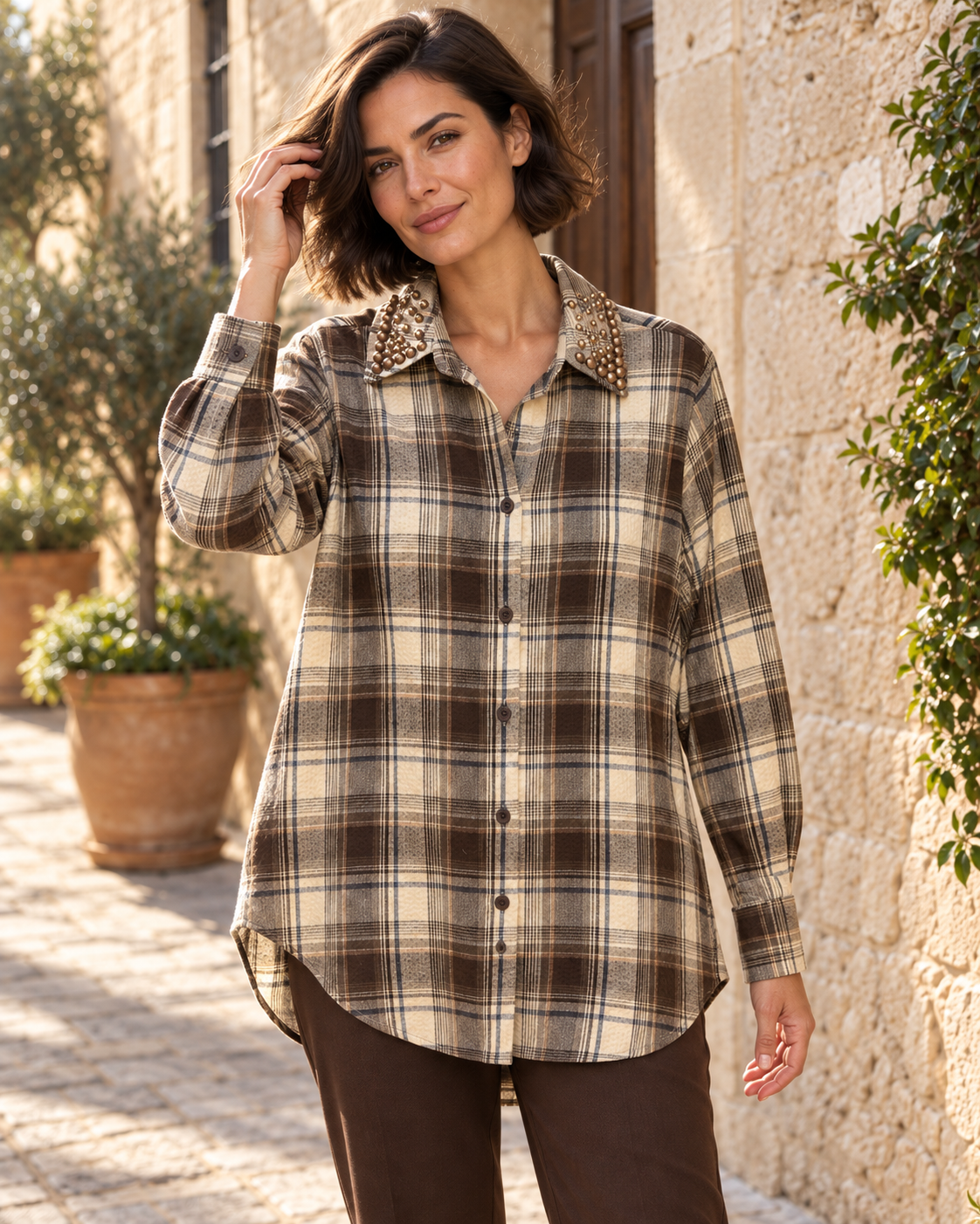 CAMISA CUADROS Y TACHUELAS
