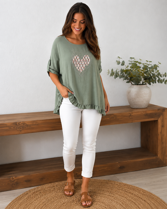 CAMISETA FR LOVE-KHAKI